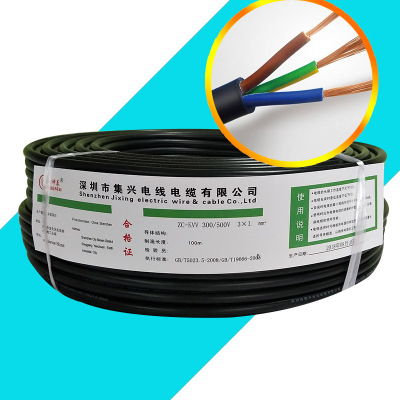 WDZ-ZR RVV3*10mm软电缆多股铜芯插头线国标PVC绝缘导线出口南美