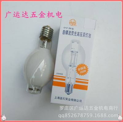 上海亚明亚灯水银气体放电E40自镇流荧光高压球形汞灯泡GYZ250W