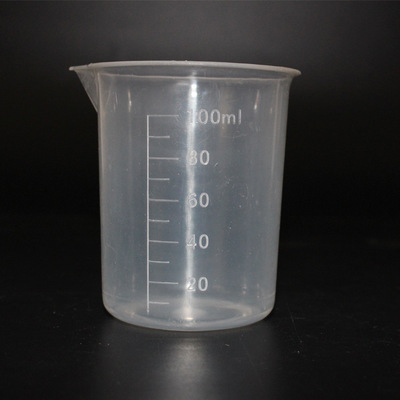 供应100ml毫升pp塑料量杯带刻度量筒 实验烧杯