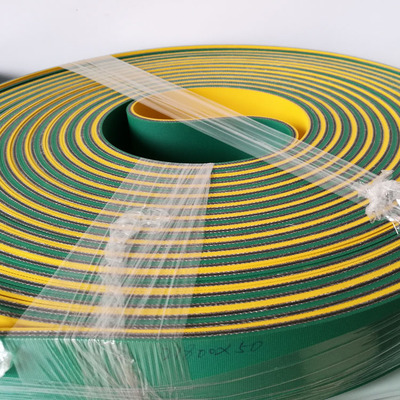 现货供应尼龙黄绿色片基传动带 3MM传送带 耐磨PVC输送带批发销售