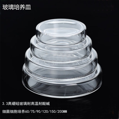 玻璃培养皿75mm90mm 120 150细菌培养皿 细胞培养皿