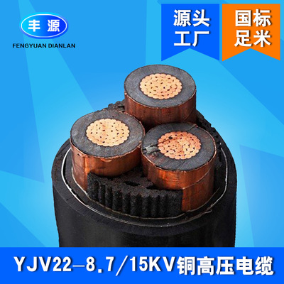 YJV22-8.7/15KV铜芯电缆10KV高压电缆3*70/95铠装电缆yjv22铜电缆
