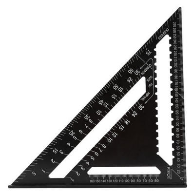 厂家直销 12寸高档高精度铝型材黑色三角尺 30厘米三角板