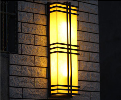 不锈钢方形户外壁灯室外仿云石壁灯酒店防水LED复古壁灯照明定制