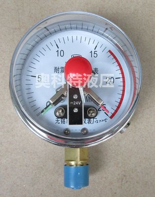 无锡珠峰磁助式电接点压力表/耐震电接点压力表 100表盘 径出