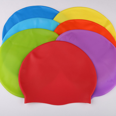 厂家直销优质硅胶纯色成人泳帽 高质量多种颜色可定制LOGO批发