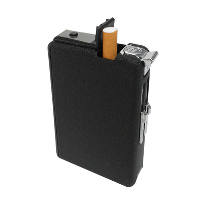 跨境ebay创意磨砂烟盒打火机10支装金属自动烟盒打火机