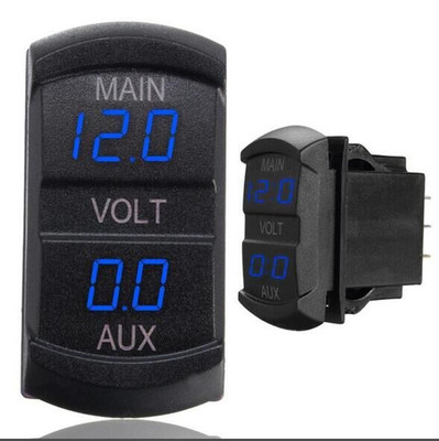 改装汽车摩托车电压测试仪表 双电压数显电压表开关式数显电压