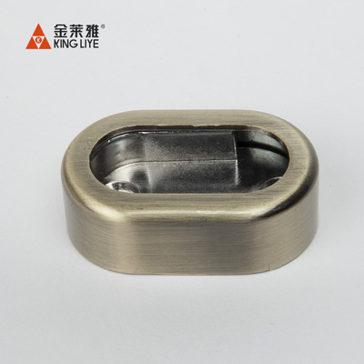 厂家直销挂衣托 暗装蛋形锌合金衣管托 衣管座衣柜五金配件图1