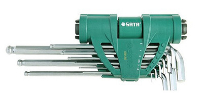 SATA世达09124内六角9件增力型加长球头内六角扳手套装1.5-10MM