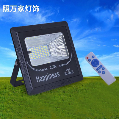 新款节能超亮太阳能投光灯100w防水耐用农村家用LED太阳能庭院灯