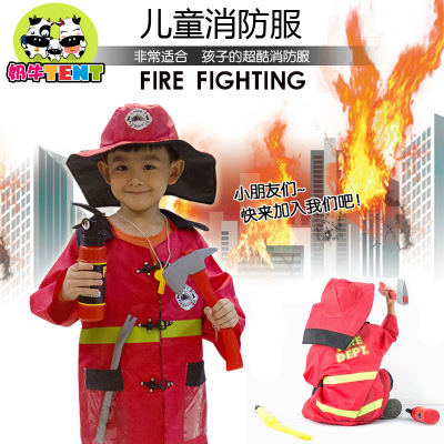 万圣节儿童消防员道具服装cosplay舞会演出服装儿童节表演衣服