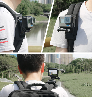 适用大疆Action gopro hero8/7/6/5/4相机背包夹胸前肩膀固定支架图1