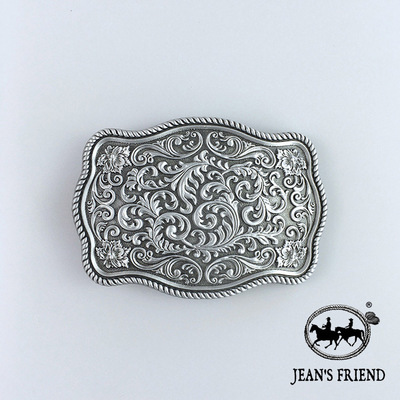 Jean's Friend原创西部风格工艺品皮带扣《西部花草纹饰》
