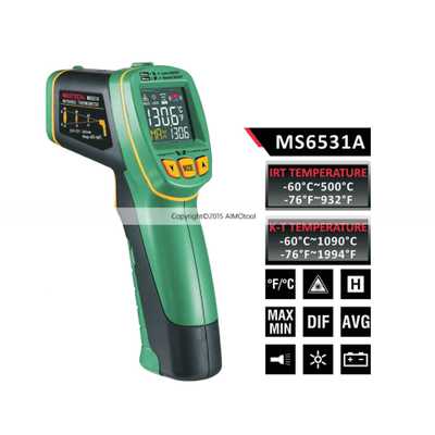 MASTECH MS6531A -60℃～500℃红外温度传感器彩屏红外测温仪