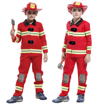 万圣节cosplay服装 儿童消防员服装 消防服装扮舞台表演服