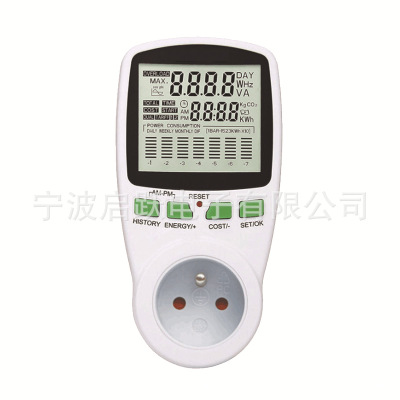 厂家直销法式功率计量插座 计费插座 带图表 电表插座power meter
