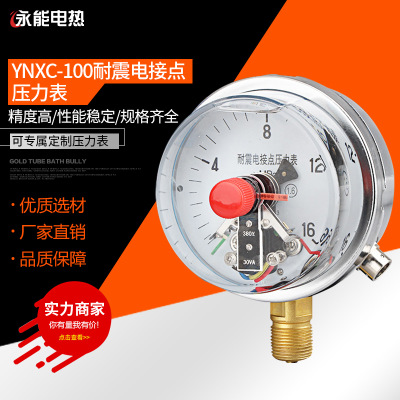电接点压力表YNXC100耐震磁助式径向标准螺纹M20*1.5触点电压30VA