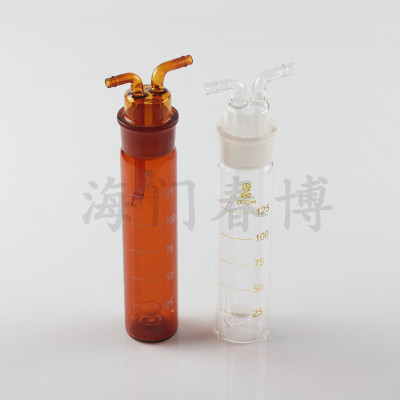 125ml白色/棕色 透明烟道吸收瓶， 烟道吸收管，白色吸收瓶