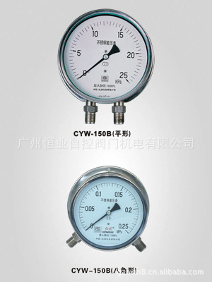 供应红旗CYW-150B系列不锈钢差压表
