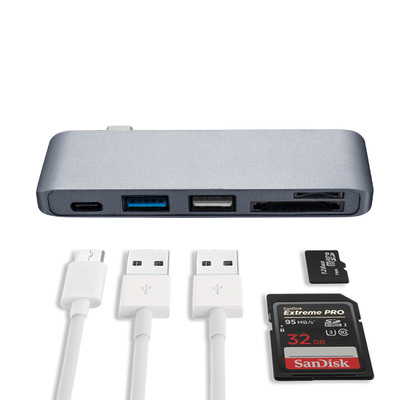 新款七口USB type c hub集线器TYPE-C转HDMI/USB3.0/SD/TF转换器