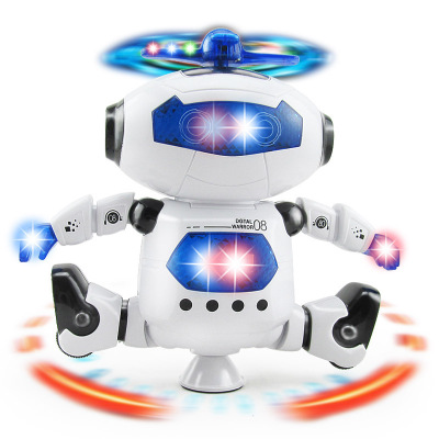 热卖 太空电动跳舞智能机器人玩具炫舞360度旋转灯光音乐厂家直销