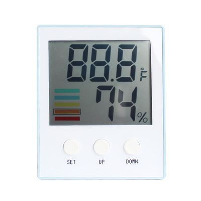 家居数字温湿度计 LCD大屏电子温度计 室内温湿度检测报警器批发