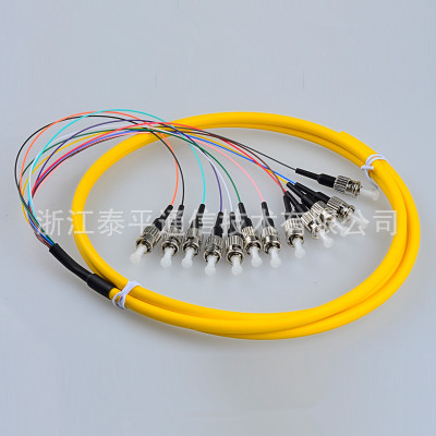 12芯ST束状尾纤,12色ST集成尾纤,12芯ST型光纤连接器
