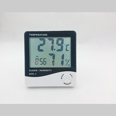 厂家直销 精海量数显温湿度计 室内电子温湿度仪表带日历闹钟