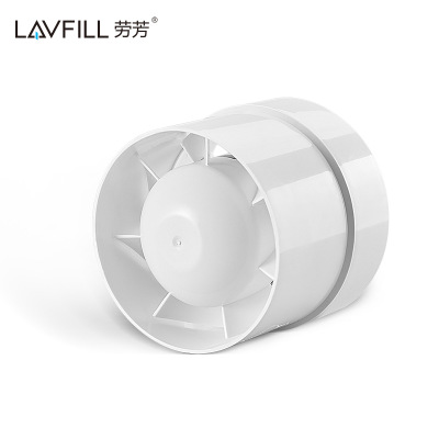 LAVFILL劳芳管道风机4寸排气扇艾灸抽风机接管尺寸100mm静音加压