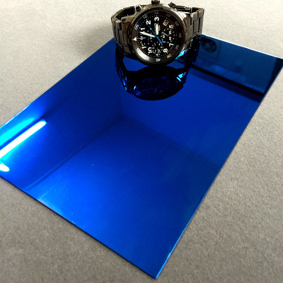 厂家批发304宝石蓝不锈钢板8K镜面不锈钢加工电镀装饰彩钢板定制