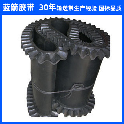 橡胶黑色裙边环形输送带 工业爬坡运输带 强力尼龙聚酯输送带厂家