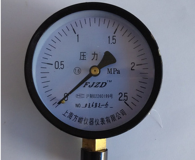 供应弹簧管压力表 水压表 气压表Y100 2.5MPA   方俊压力表1.6mpa