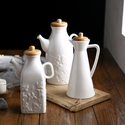 陶瓷创意油壶家用油瓶一斤半斤装厨房收纳酱油醋瓶餐厅日式清酒壶