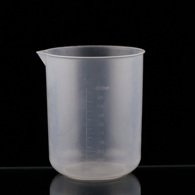 厂家现货供应 塑料烧杯 1000ml 无手柄塑料量杯带刻度量杯