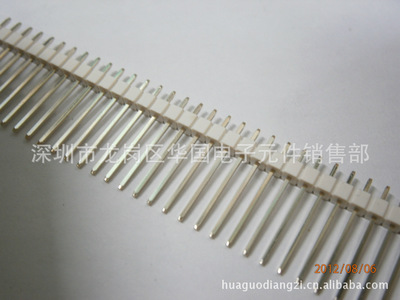 供应2.54间距单排针 针长20 镀金0.8U白色塑胶环保排针 接线排针