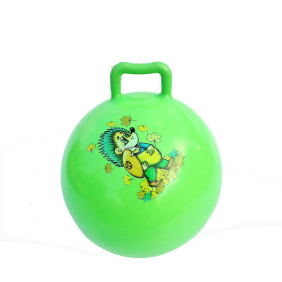 供应小号充气手柄球羊角球 22cm手柄球跳跳球 儿童充气健身球