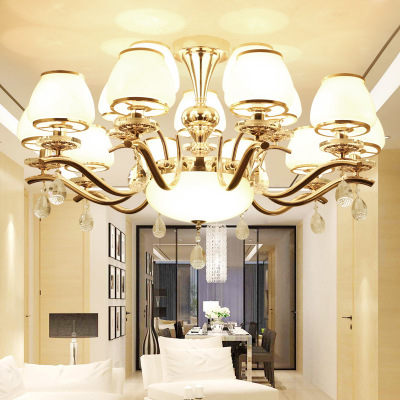 厂家批发欧式铁艺奢华客厅吊灯现代创意卧室餐厅酒店美式水晶灯具