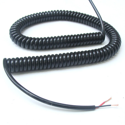 厂家直销pu弹簧线  电话弹簧线定做 2芯3芯4芯 螺旋弹簧电线