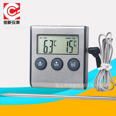 TP700探针温度计 烧烤温度计 食品温度计 计时器 报警功能