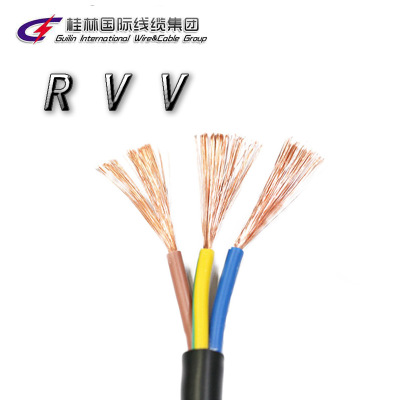 桂林国际电缆 RVV4*1.5平方国标电源信号线四芯电线软护套线