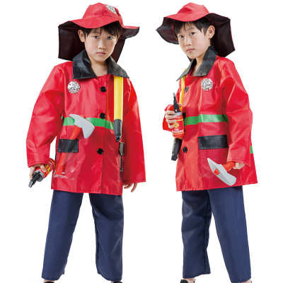 万圣节消防员服装儿童制服 cosplay舞台体验服角色扮演表演消防服