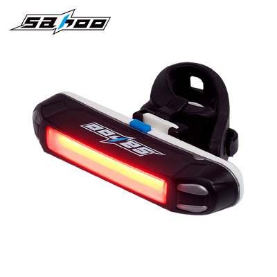 新款厂家直销SAHOO 鲨虎防水安全警示自行车后尾灯USB充电警示灯