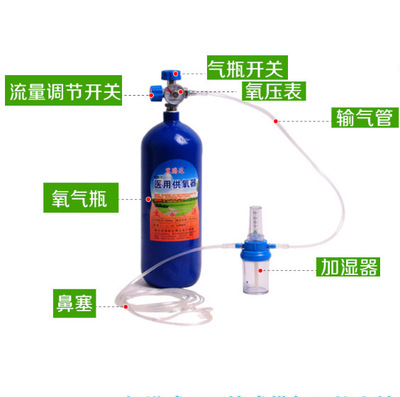 医用4L便携式氧气瓶 家用4升供氧器 氧气罐另有2L3L7L10L15L