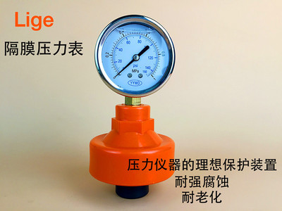 UPVC隔膜压力表  耐腐蚀抗震隔膜压力表 压力表保护装置