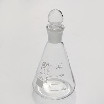 蜀牛玻璃具塞三角烧瓶磨口锥形烧瓶玻璃带盖耐高温酸碱化学实验