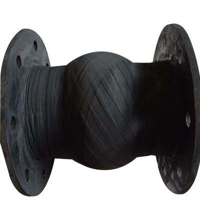 可曲挠柔性橡胶接头缠绕式单球体橡胶软连接橡胶减震器法兰式翻边