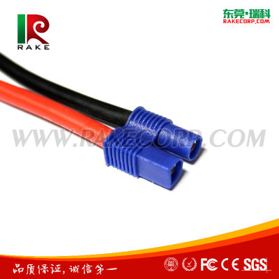 供应 线材转EC插头  锂电池插头线  12#软硅胶线图1