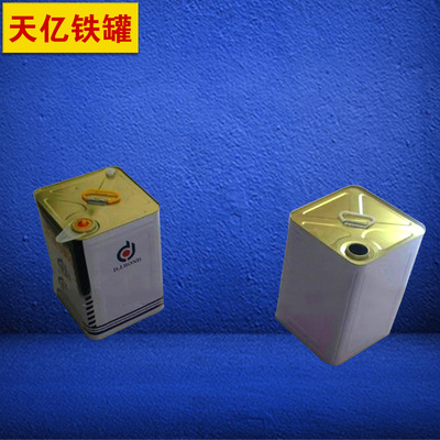 涂料桶厂家专业提供 优质18L方形铁桶 加厚金属涂料桶彩印桶定制