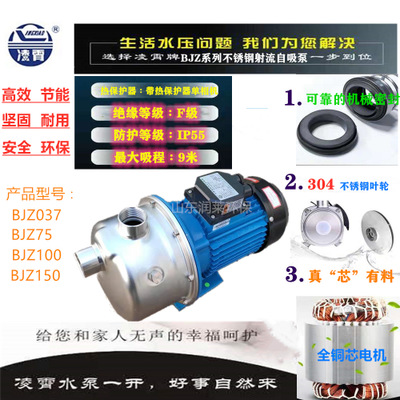 广东凌霄牌BJZ不锈钢射流自吸泵 污水处理加药泵 增压自吸泵